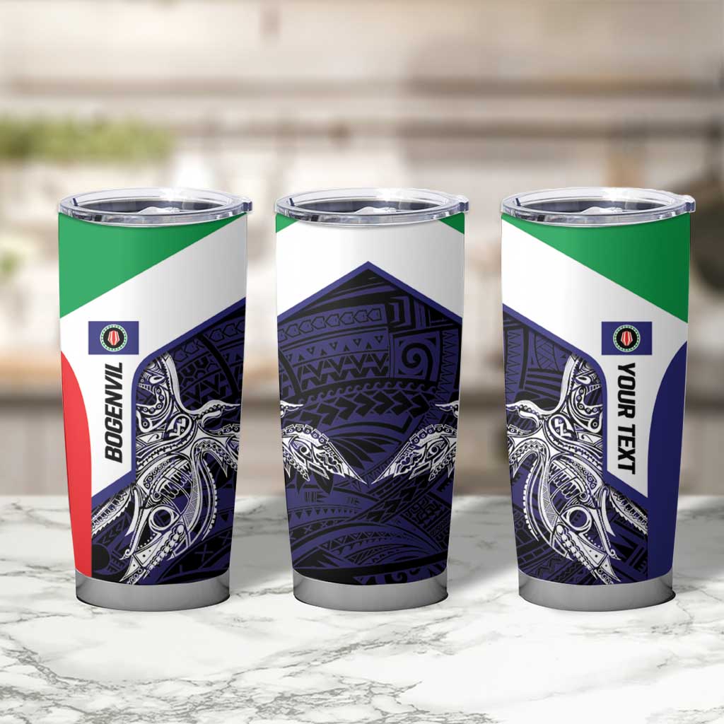 Personalised PNG Bougainville Tumbler Cup Bird of Paradise Tattoo Flag Motif LT9 - Polynesian Pride