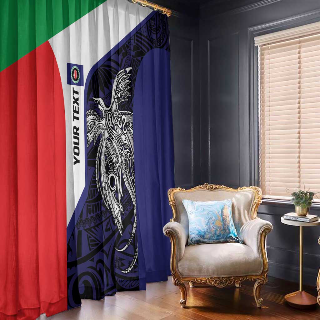 Personalised PNG Bougainville Window Curtain Bird of Paradise Tattoo Flag Motif LT9 - Polynesian Pride