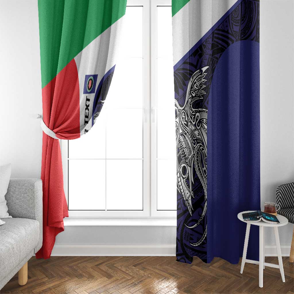 Personalised PNG Bougainville Window Curtain Bird of Paradise Tattoo Flag Motif LT9 - Polynesian Pride