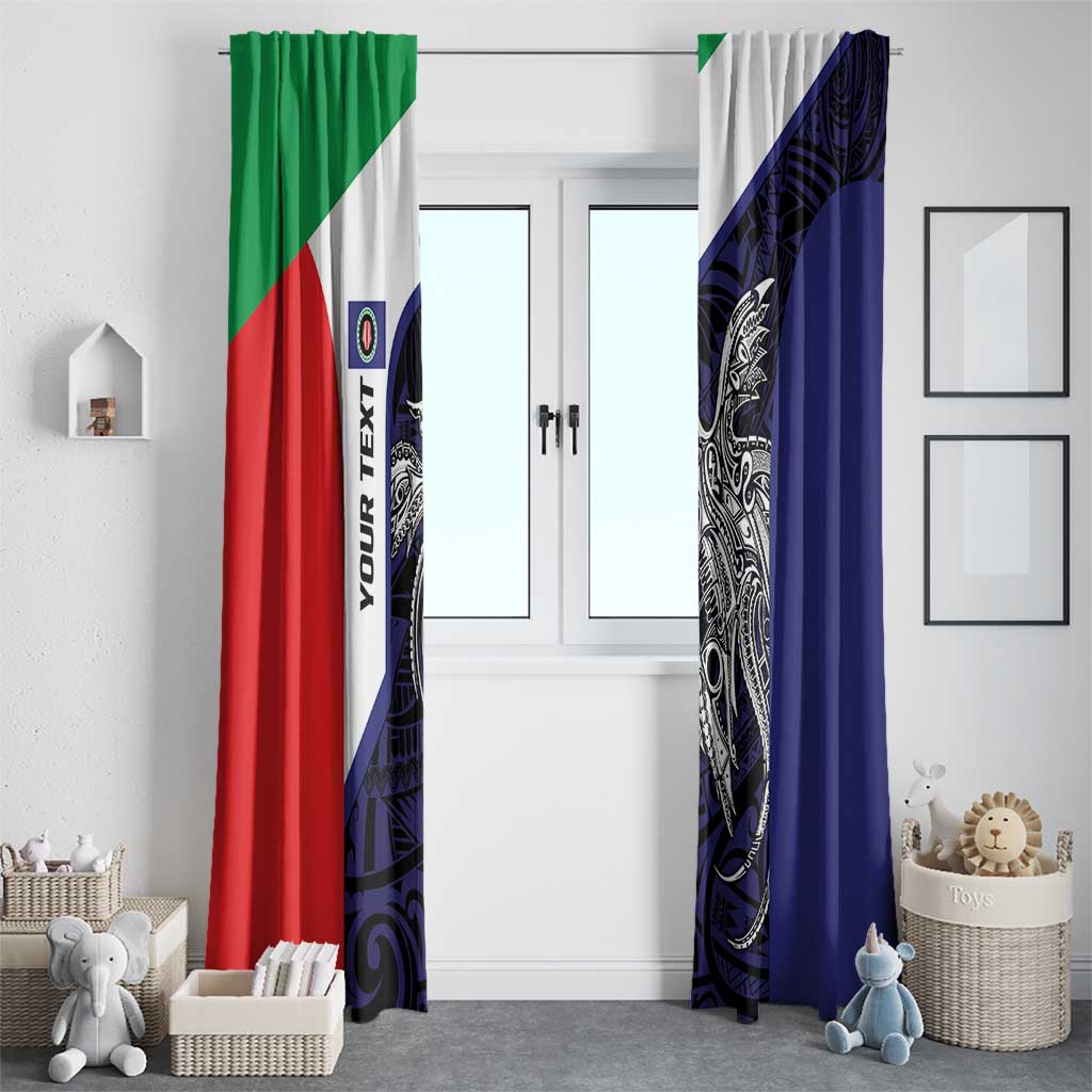 Personalised PNG Bougainville Window Curtain Bird of Paradise Tattoo Flag Motif LT9 - Polynesian Pride