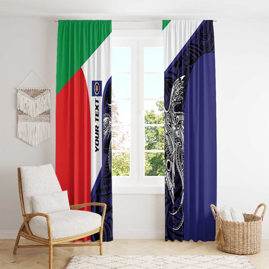 Personalised PNG Bougainville Window Curtain Bird of Paradise Tattoo Flag Motif LT9 - Polynesian Pride