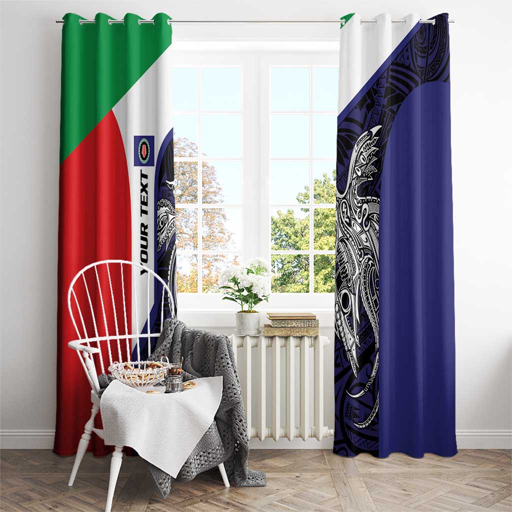 Personalised PNG Bougainville Window Curtain Bird of Paradise Tattoo Flag Motif LT9 - Polynesian Pride