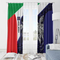 Personalised PNG Bougainville Window Curtain Bird of Paradise Tattoo Flag Motif LT9 - Polynesian Pride