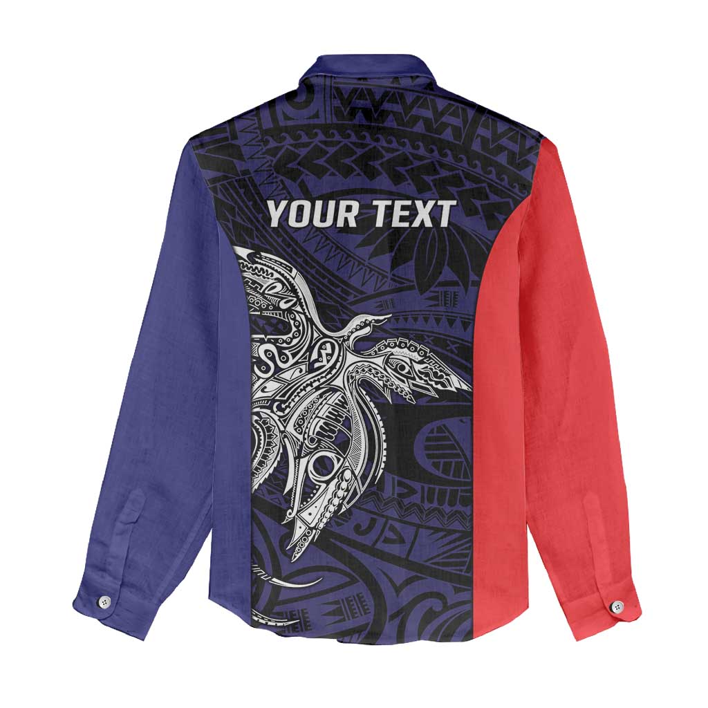 Personalised PNG Bougainville Women Casual Shirt Bird of Paradise Tattoo Flag Motif LT9 - Polynesian Pride