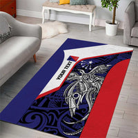 Personalised PNG Central Province Area Rug Bird of Paradise Tattoo Flag Motif LT9 - Polynesian Pride