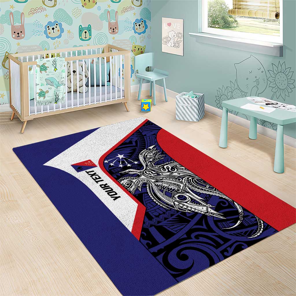 Personalised PNG Central Province Area Rug Bird of Paradise Tattoo Flag Motif LT9 - Polynesian Pride