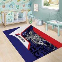 Personalised PNG Central Province Area Rug Bird of Paradise Tattoo Flag Motif LT9 - Polynesian Pride