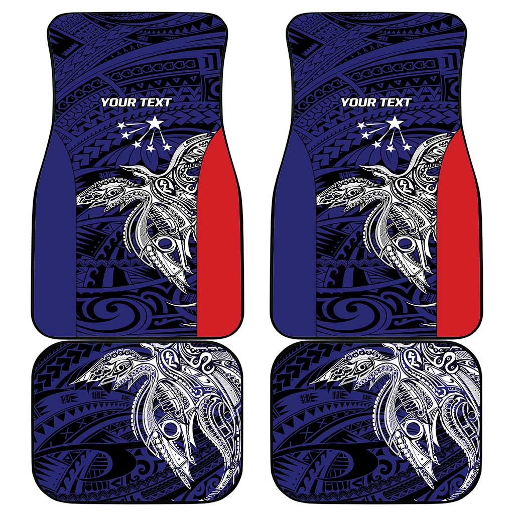 Personalised PNG Central Province Car Mats Bird of Paradise Tattoo Flag Motif LT9 - Polynesian Pride