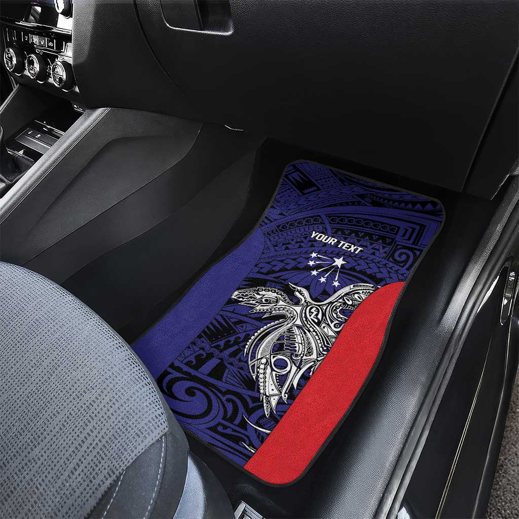 Personalised PNG Central Province Car Mats Bird of Paradise Tattoo Flag Motif LT9 - Polynesian Pride