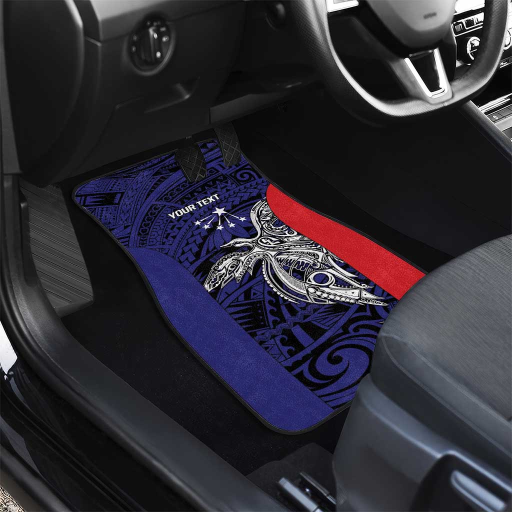 Personalised PNG Central Province Car Mats Bird of Paradise Tattoo Flag Motif LT9 - Polynesian Pride