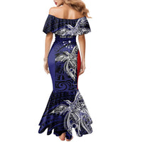 Personalised PNG Central Province Family Matching Mermaid Dress and Hawaiian Shirt Bird of Paradise Tattoo Flag Motif LT9 - Polynesian Pride
