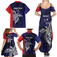 Personalised PNG Central Province Family Matching Summer Maxi Dress and Hawaiian Shirt Bird of Paradise Tattoo Flag Motif LT9 - Polynesian Pride