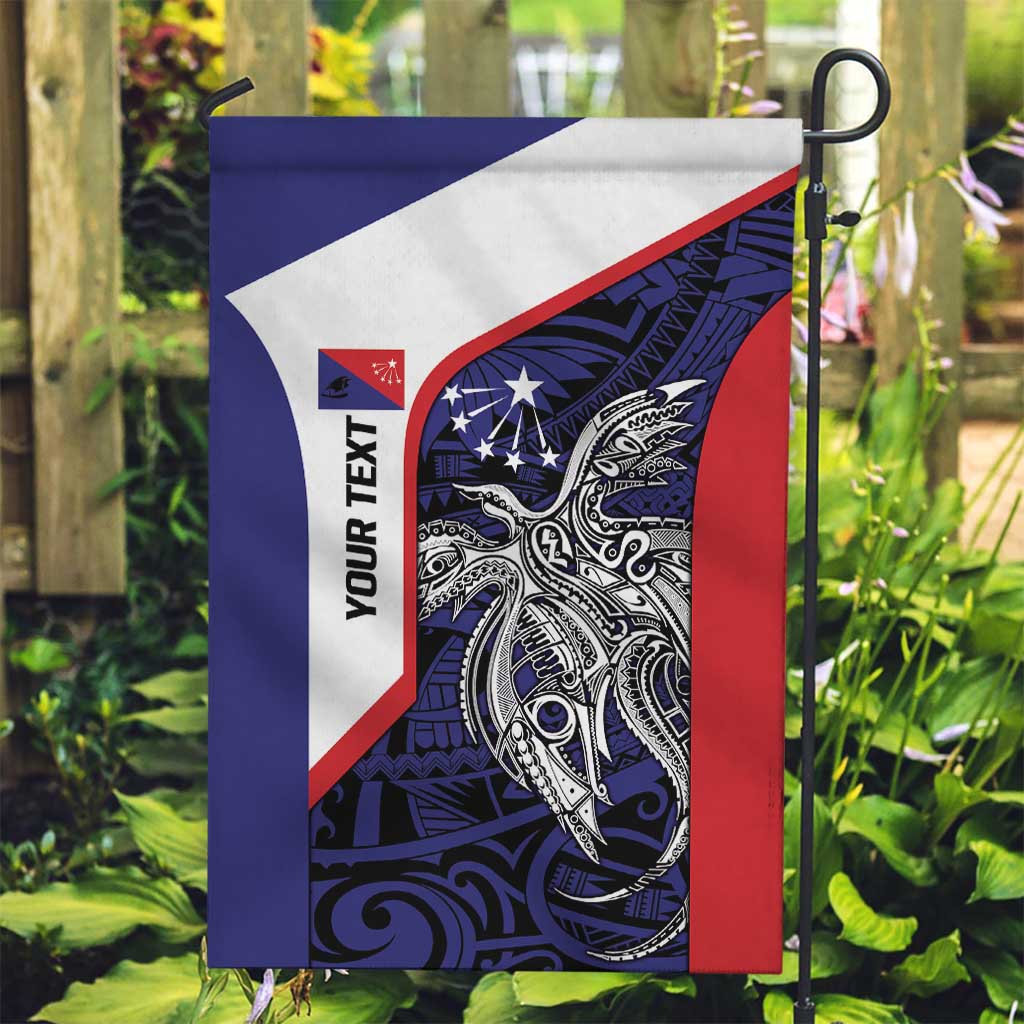 Personalised PNG Central Province Garden Flag Bird of Paradise Tattoo Flag Motif LT9 Garden Flag Blue - Polynesian Pride