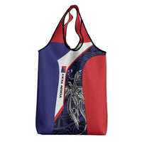 Personalised PNG Central Province Grocery Bag Bird of Paradise Tattoo Flag Motif LT9 - Polynesian Pride