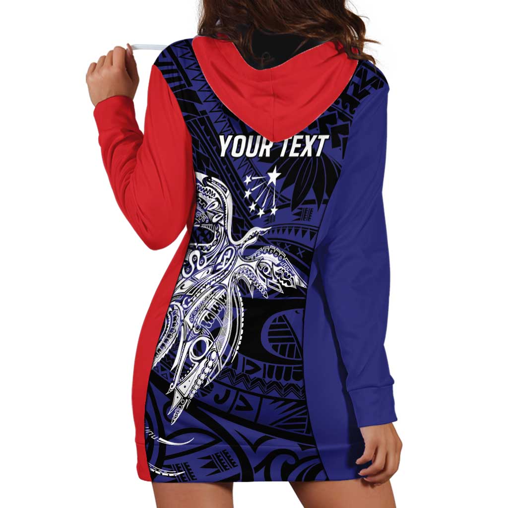Personalised PNG Central Province Hoodie Dress Bird of Paradise Tattoo Flag Motif LT9 - Polynesian Pride