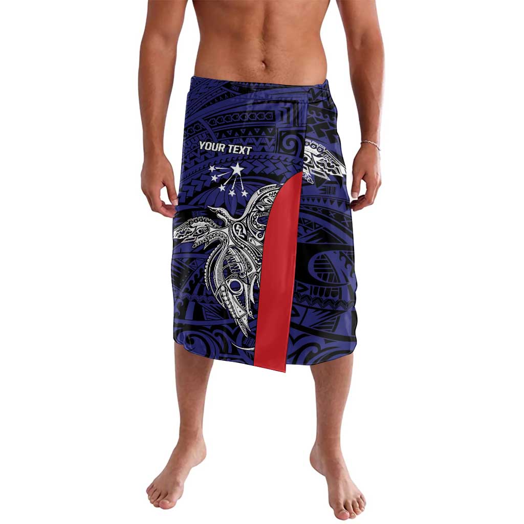 Personalised PNG Central Province Lavalava Bird of Paradise Tattoo Flag Motif LT9 Blue - Polynesian Pride
