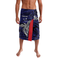 Personalised PNG Central Province Lavalava Bird of Paradise Tattoo Flag Motif LT9 Blue - Polynesian Pride