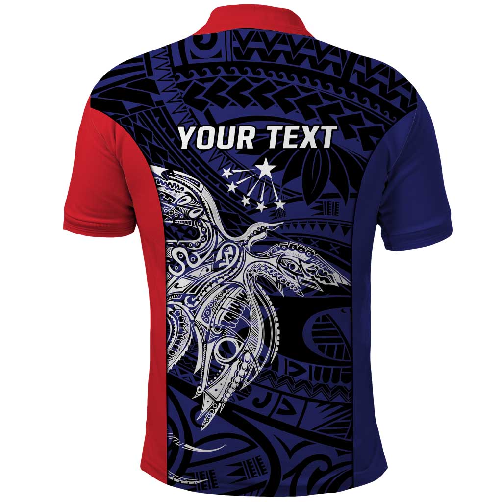 Personalised PNG Central Province Polo Shirt Bird of Paradise Tattoo Flag Motif LT9 - Polynesian Pride