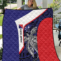 Personalised PNG Central Province Quilt Bird of Paradise Tattoo Flag Motif LT9 Blue - Polynesian Pride