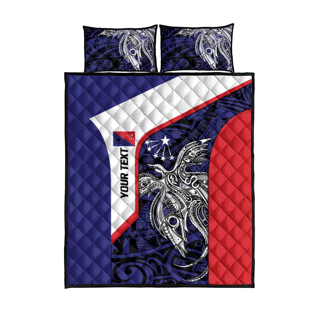 Personalised PNG Central Province Quilt Bed Set Bird of Paradise Tattoo Flag Motif LT9 - Polynesian Pride