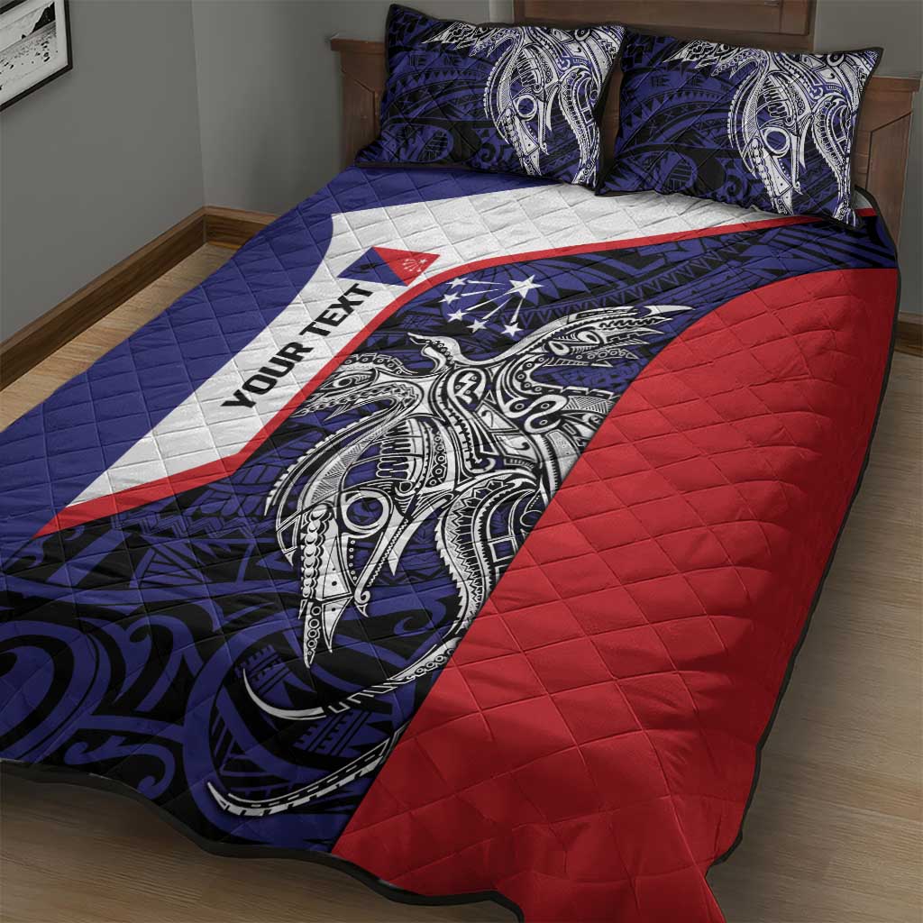 Personalised PNG Central Province Quilt Bed Set Bird of Paradise Tattoo Flag Motif LT9 - Polynesian Pride
