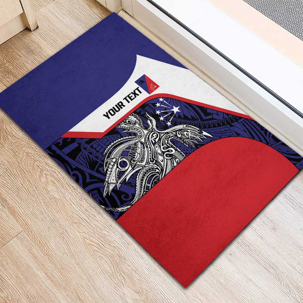 Personalised PNG Central Province Rubber Doormat Bird of Paradise Tattoo Flag Motif LT9 - Polynesian Pride