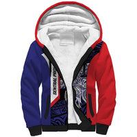 Personalised PNG Central Province Sherpa Hoodie Bird of Paradise Tattoo Flag Motif LT9 Unisex Blue - Polynesian Pride