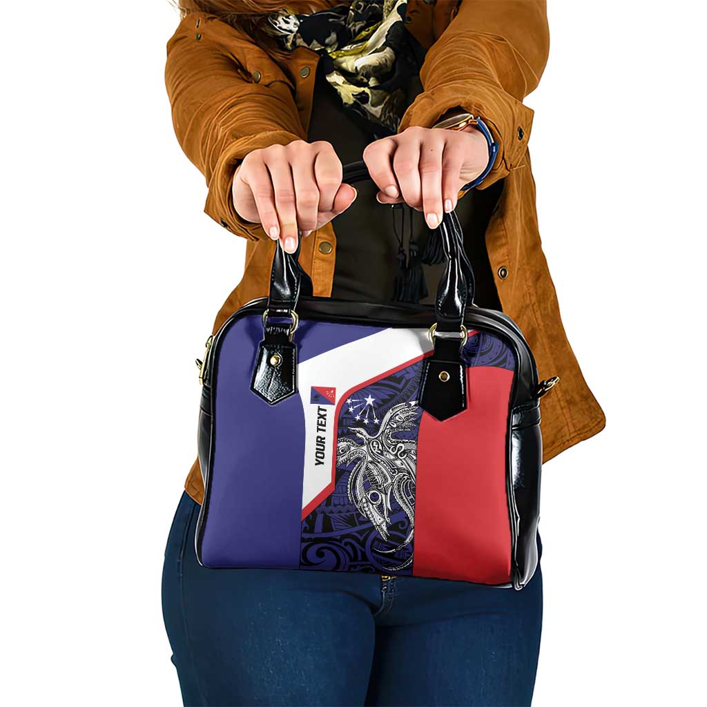 Personalised PNG Central Province Shoulder Handbag Bird of Paradise Tattoo Flag Motif LT9 One Size Blue - Polynesian Pride