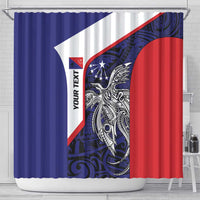 Personalised PNG Central Province Shower Curtain Bird of Paradise Tattoo Flag Motif LT9 - Polynesian Pride