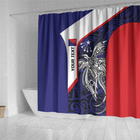 Personalised PNG Central Province Shower Curtain Bird of Paradise Tattoo Flag Motif LT9 - Polynesian Pride