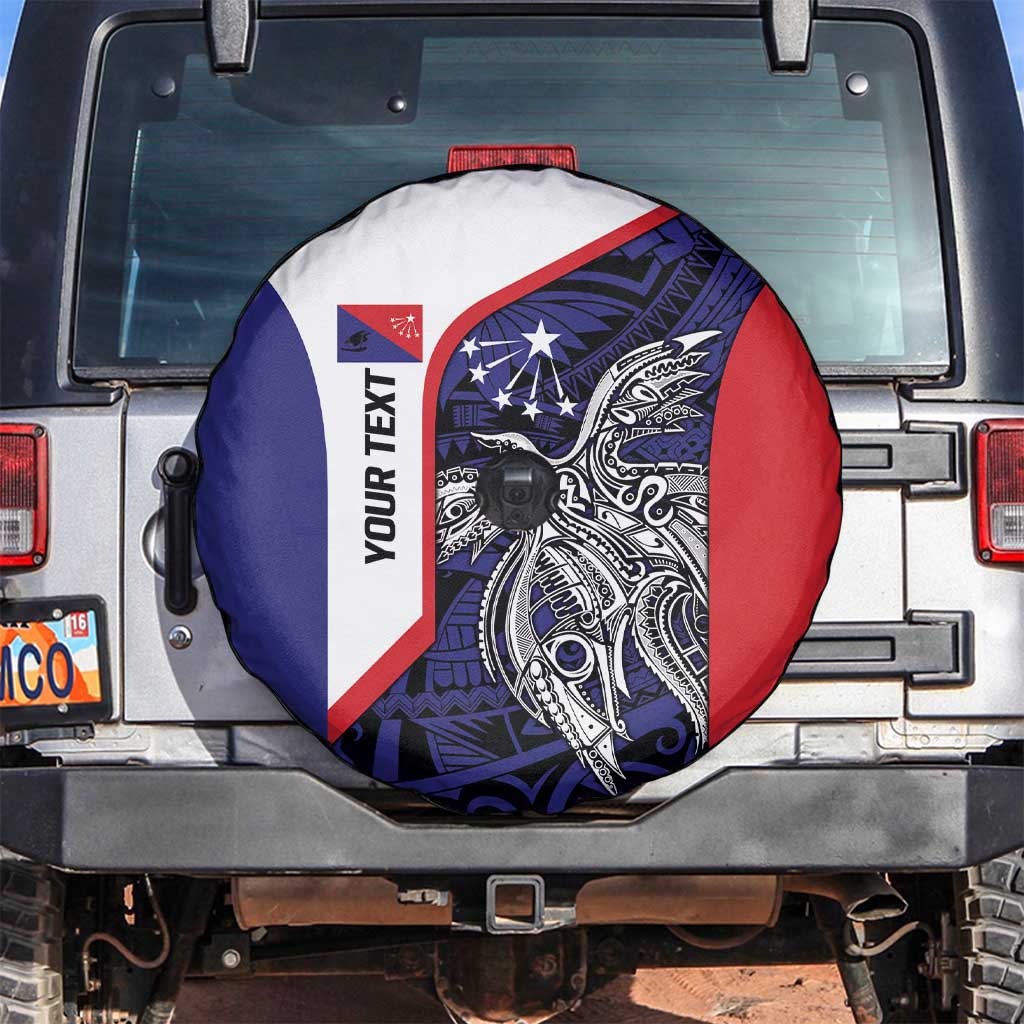 Personalised PNG Central Province Spare Tire Cover Bird of Paradise Tattoo Flag Motif LT9 Blue - Polynesian Pride