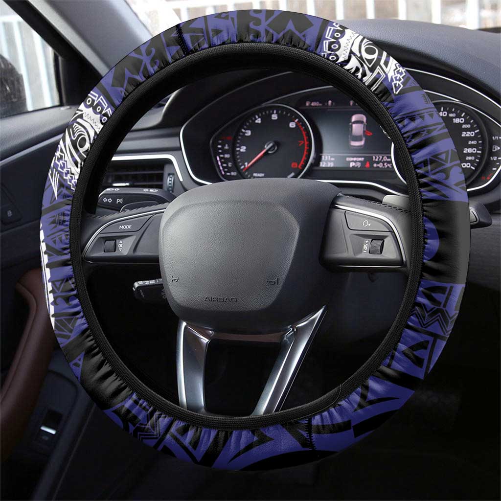 PNG Central Province Steering Wheel Cover Bird of Paradise Tattoo Flag Motif LT9 - Polynesian Pride