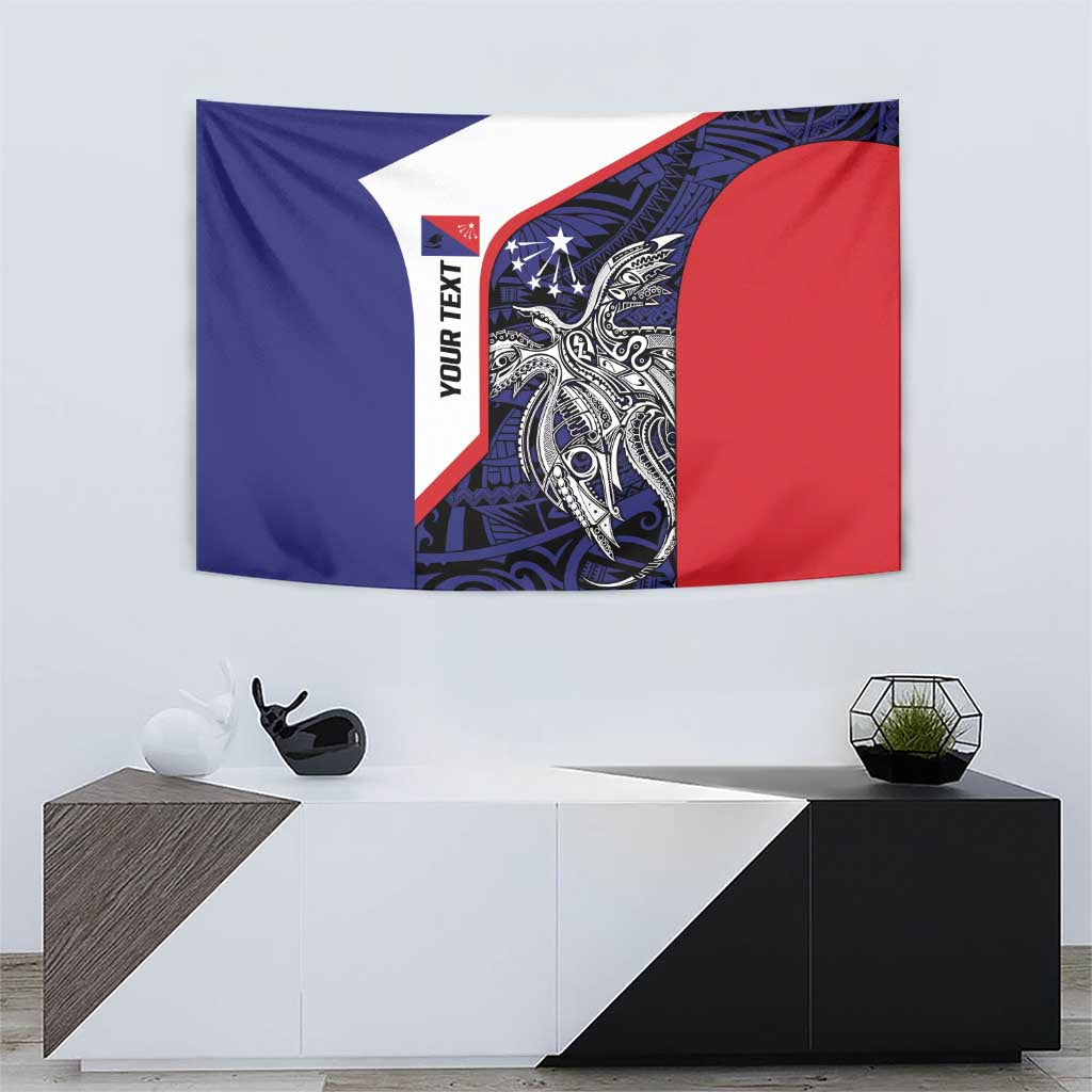 Personalised PNG Central Province Tapestry Bird of Paradise Tattoo Flag Motif LT9 - Polynesian Pride