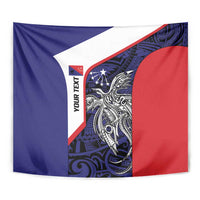 Personalised PNG Central Province Tapestry Bird of Paradise Tattoo Flag Motif LT9 - Polynesian Pride