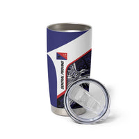 Personalised PNG Central Province Tumbler Cup Bird of Paradise Tattoo Flag Motif LT9 - Polynesian Pride