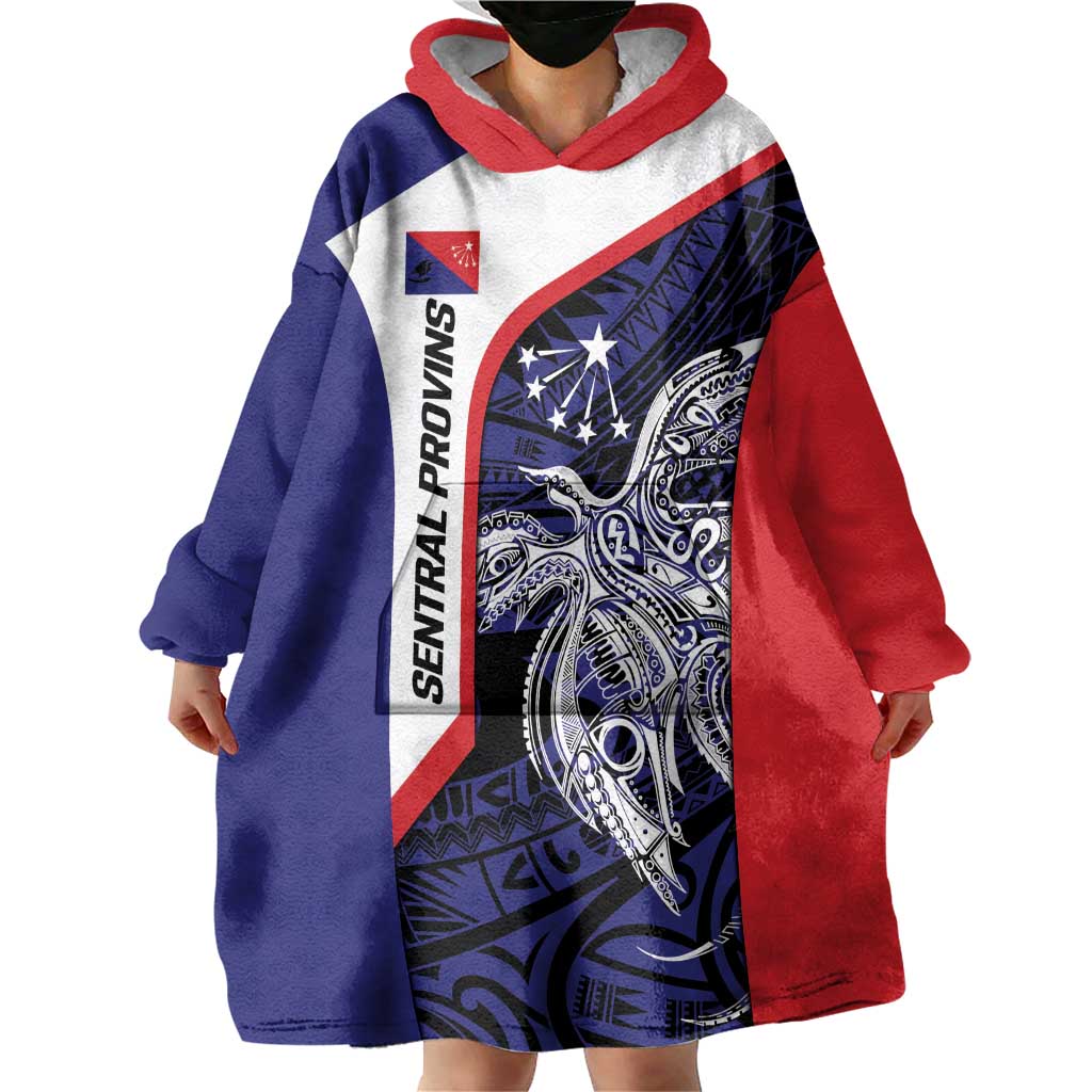 Personalised PNG Central Province Wearable Blanket Hoodie Bird of Paradise Tattoo Flag Motif LT9 - Polynesian Pride
