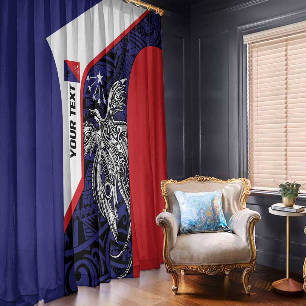 Personalised PNG Central Province Window Curtain Bird of Paradise Tattoo Flag Motif LT9 - Polynesian Pride