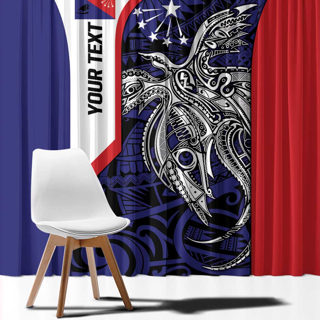 Personalised PNG Central Province Window Curtain Bird of Paradise Tattoo Flag Motif LT9 - Polynesian Pride
