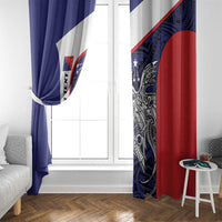 Personalised PNG Central Province Window Curtain Bird of Paradise Tattoo Flag Motif LT9 - Polynesian Pride