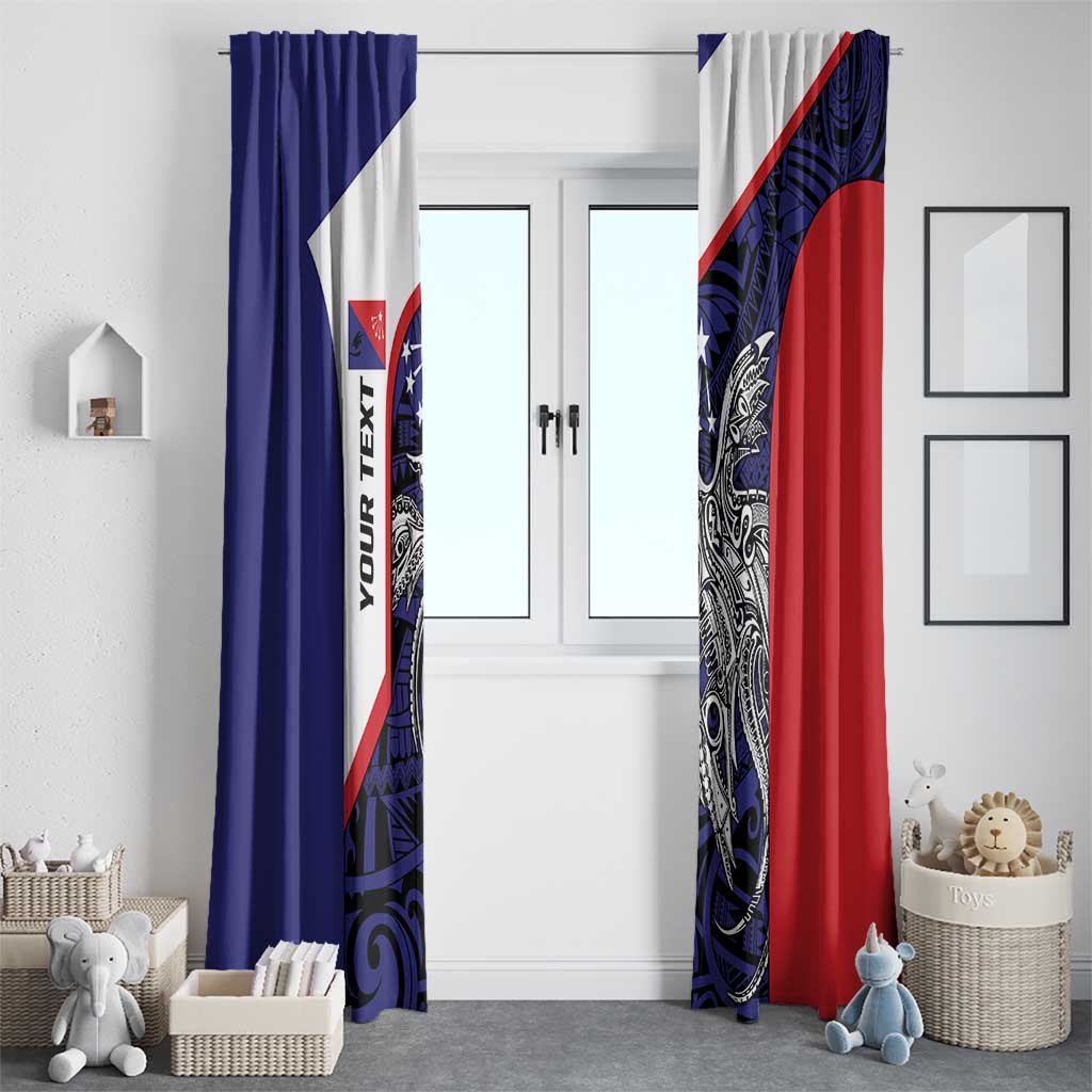 Personalised PNG Central Province Window Curtain Bird of Paradise Tattoo Flag Motif LT9 - Polynesian Pride
