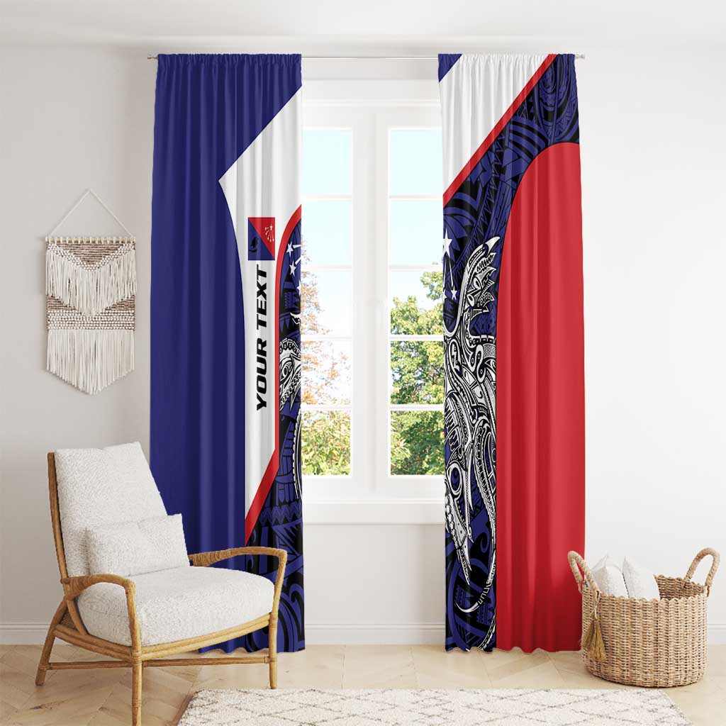 Personalised PNG Central Province Window Curtain Bird of Paradise Tattoo Flag Motif LT9 - Polynesian Pride