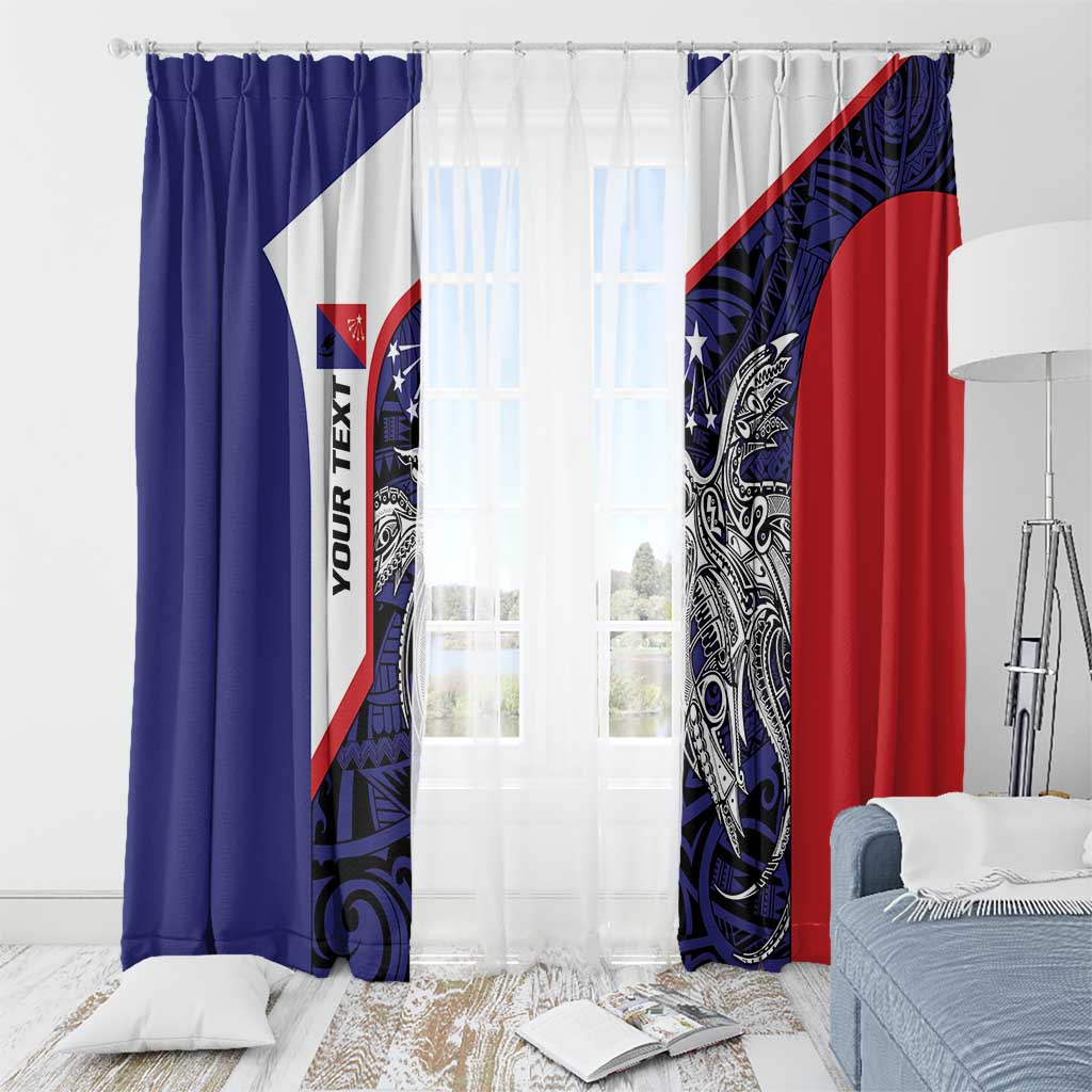 Personalised PNG Central Province Window Curtain Bird of Paradise Tattoo Flag Motif LT9 - Polynesian Pride