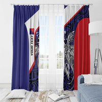 Personalised PNG Central Province Window Curtain Bird of Paradise Tattoo Flag Motif LT9 - Polynesian Pride
