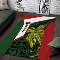 Personalised PNG Chimbu Province Area Rug Bird of Paradise Tattoo Flag Motif LT9 Red - Polynesian Pride