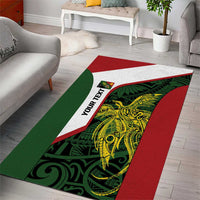 Personalised PNG Chimbu Province Area Rug Bird of Paradise Tattoo Flag Motif LT9 - Polynesian Pride