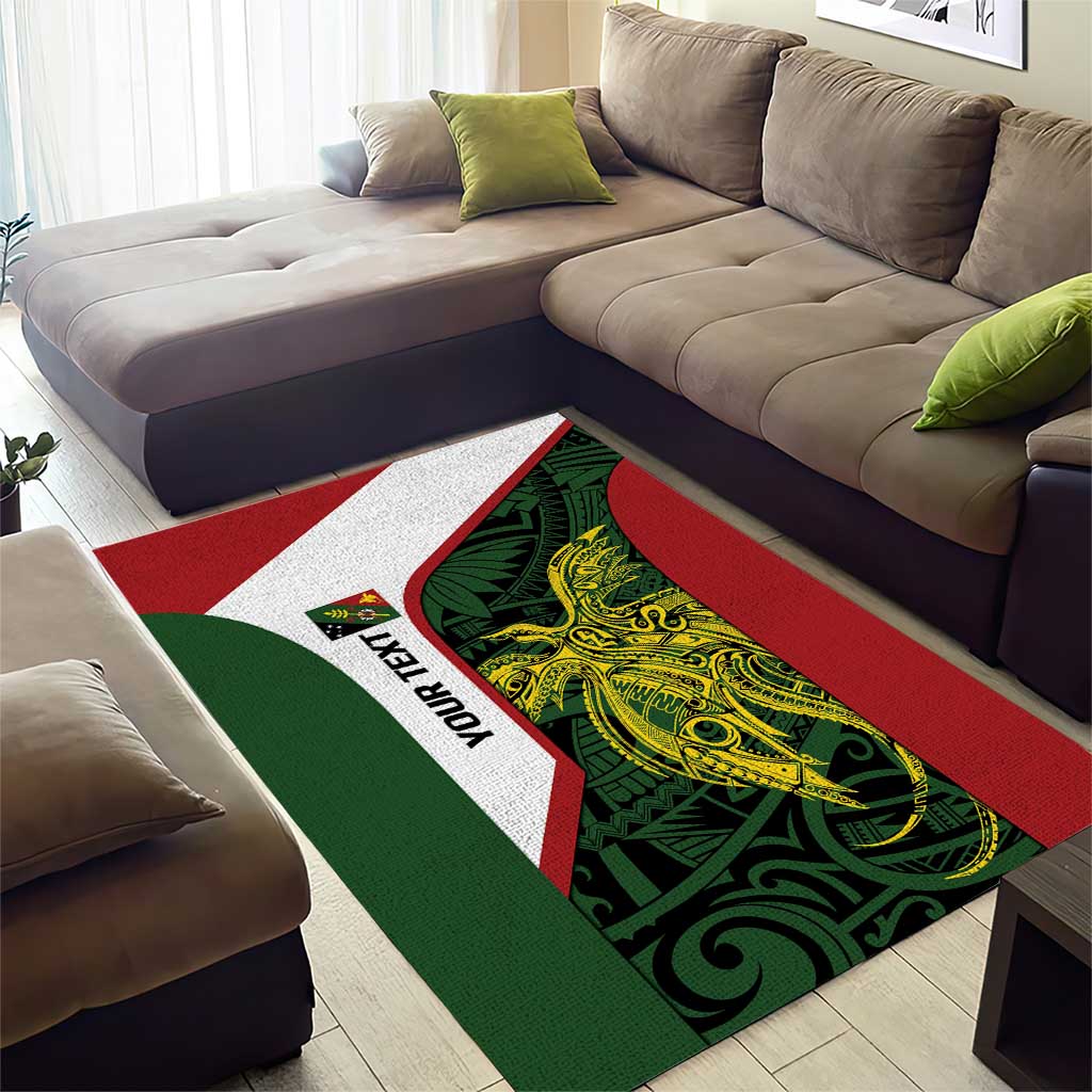 Personalised PNG Chimbu Province Area Rug Bird of Paradise Tattoo Flag Motif LT9 - Polynesian Pride