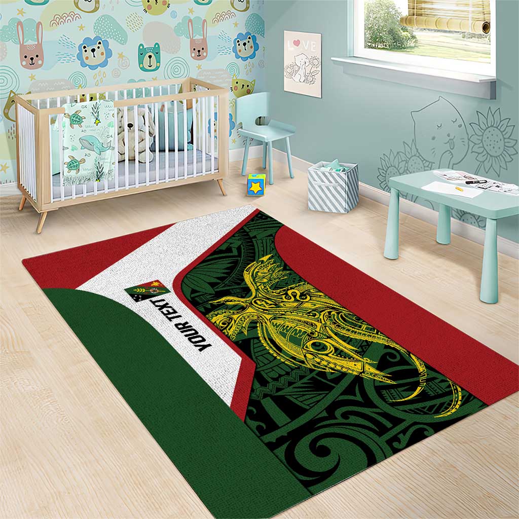 Personalised PNG Chimbu Province Area Rug Bird of Paradise Tattoo Flag Motif LT9 - Polynesian Pride