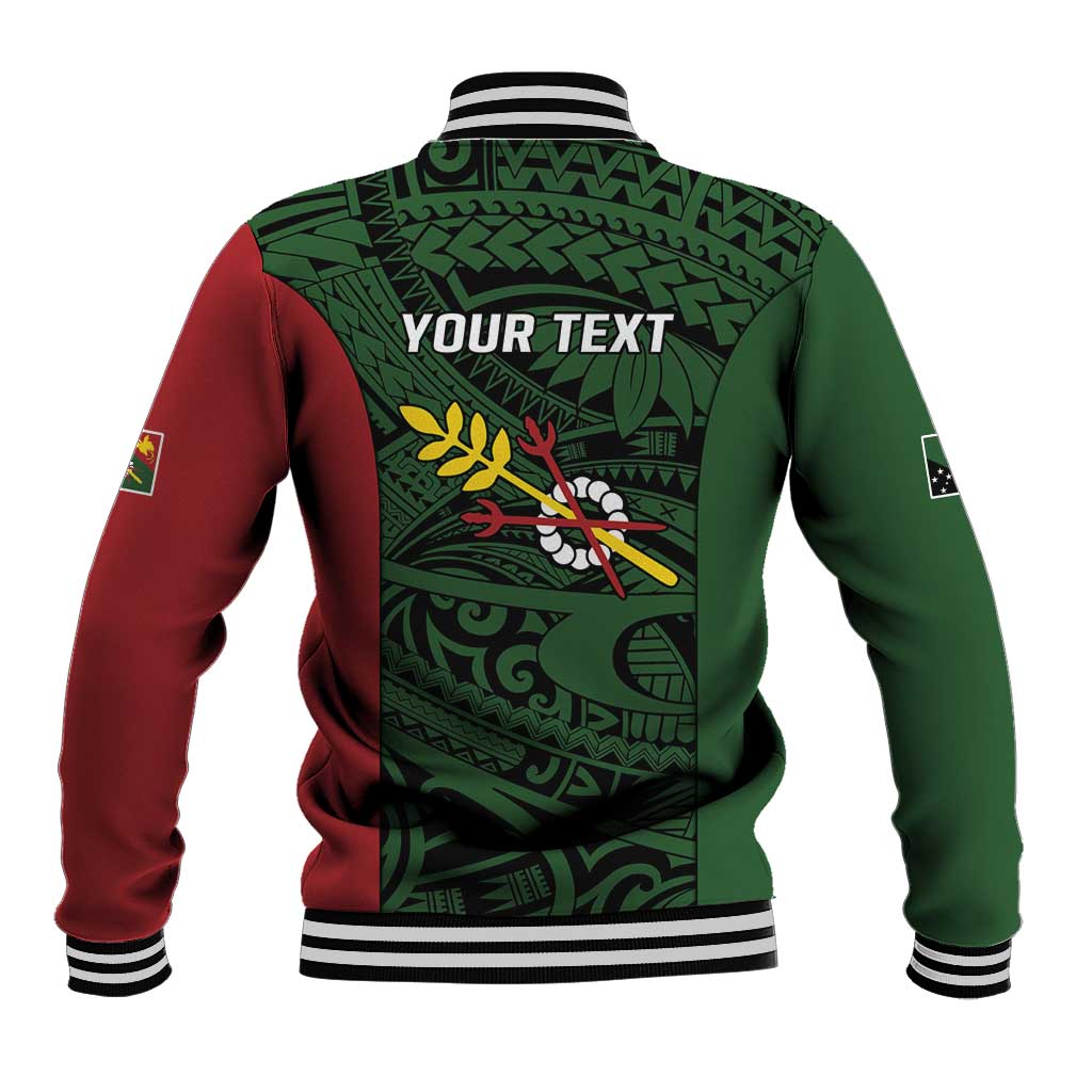 Personalised PNG Chimbu Province Baseball Jacket Bird of Paradise Tattoo Flag Motif LT9 - Polynesian Pride