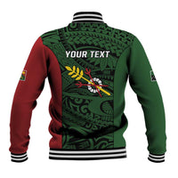 Personalised PNG Chimbu Province Baseball Jacket Bird of Paradise Tattoo Flag Motif LT9 - Polynesian Pride