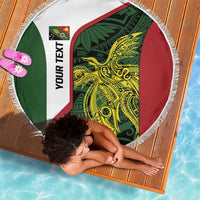 Personalised PNG Chimbu Province Beach Blanket Bird of Paradise Tattoo Flag Motif LT9 - Polynesian Pride
